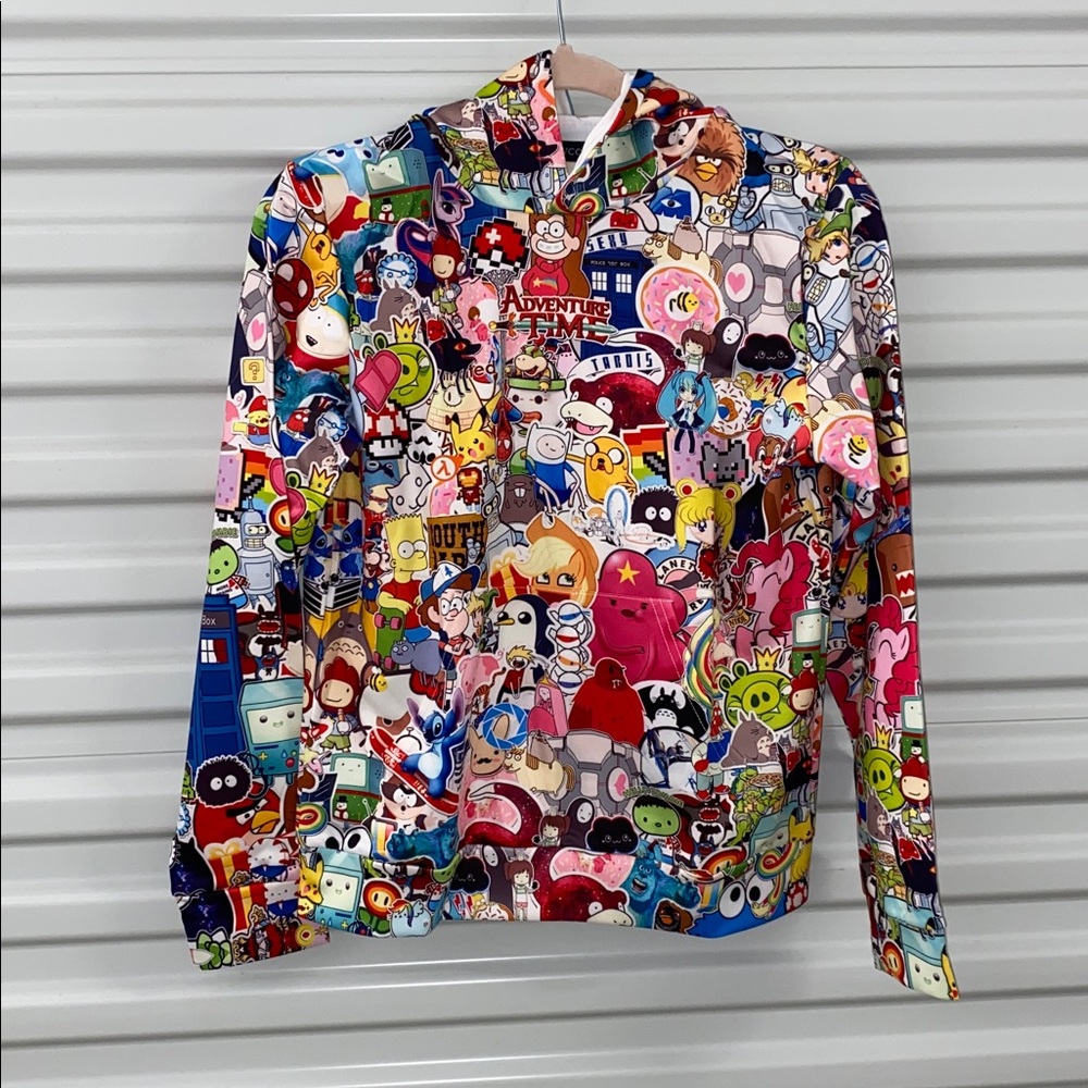 Colorful Cartoon Print Hoodie